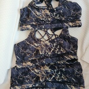 Constantly Varied Gear Black and Cream Sports Bra